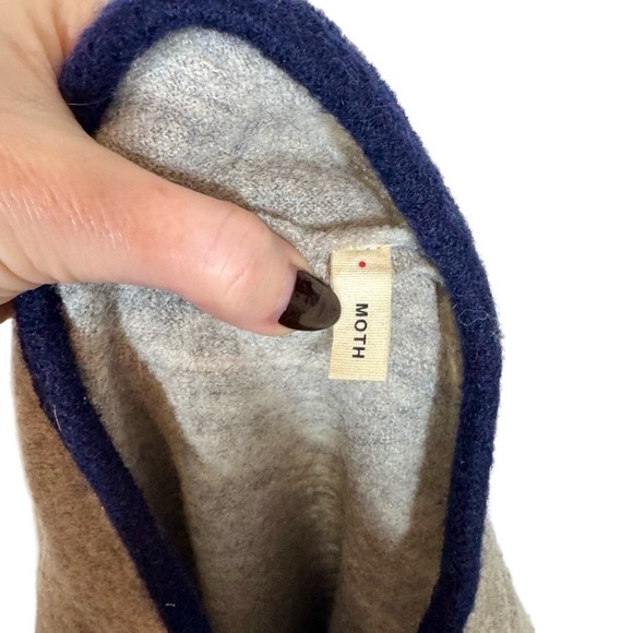 Anthropologie Moth Colorblocked 100% Wool Sweater Coat - Picture 8 of 12